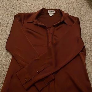 brand new, express button up with collar, color is brown
